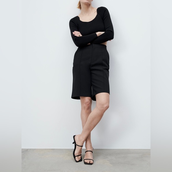 NWT Zara Women’s Knit Long Sleeve Crop Top - Picture 3 of 10